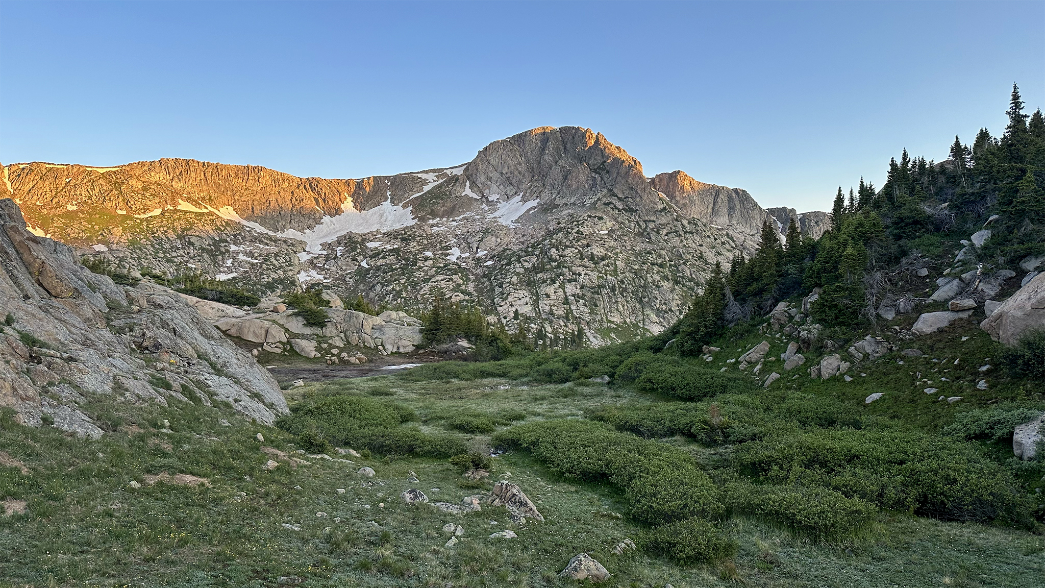 Looking into the Lonesome Lake Basin from the Continental Divide